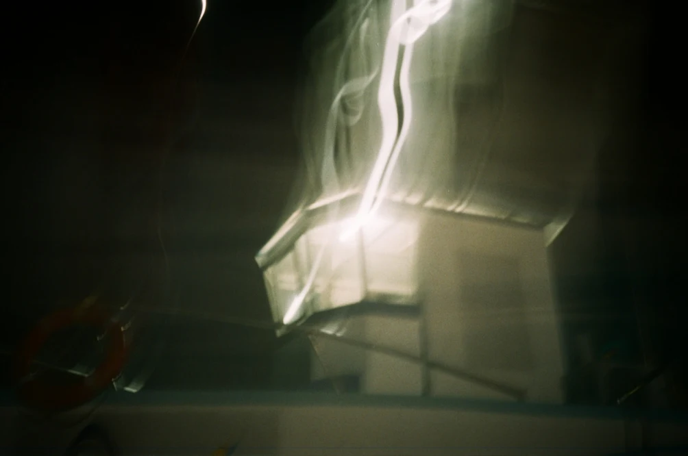 Lifeguard Tower in Abstract Light. Shot with Olympus XA-1