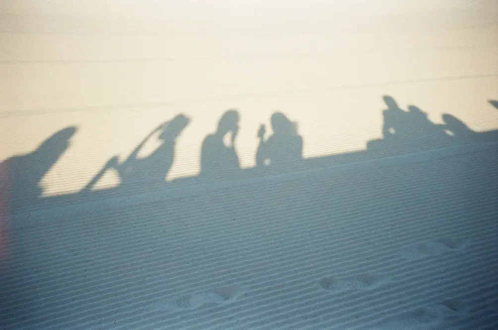 Shadow Silhouettes on Sandy Beach